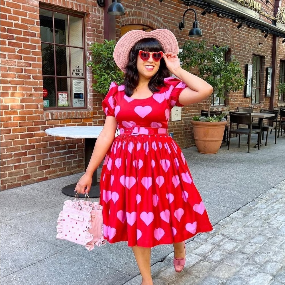 Chic Red and Pink Heart Dress
